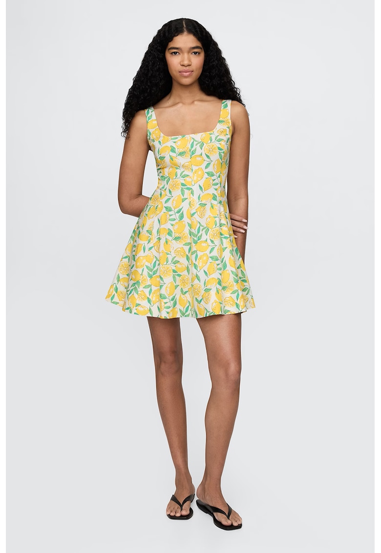 Rochie mini din amestec de in