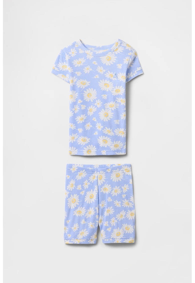 Pijama din bumbac organic cu pantaloni scurti