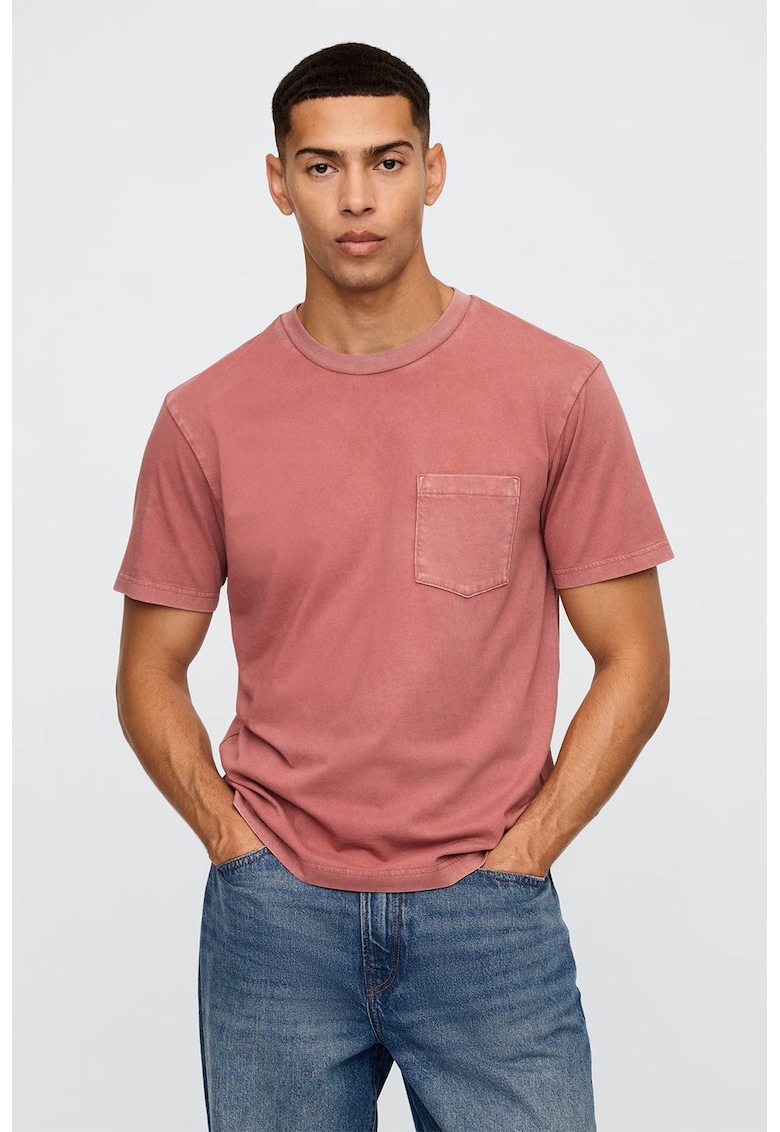 Tricou relaxed fit cu buzunar pe piept