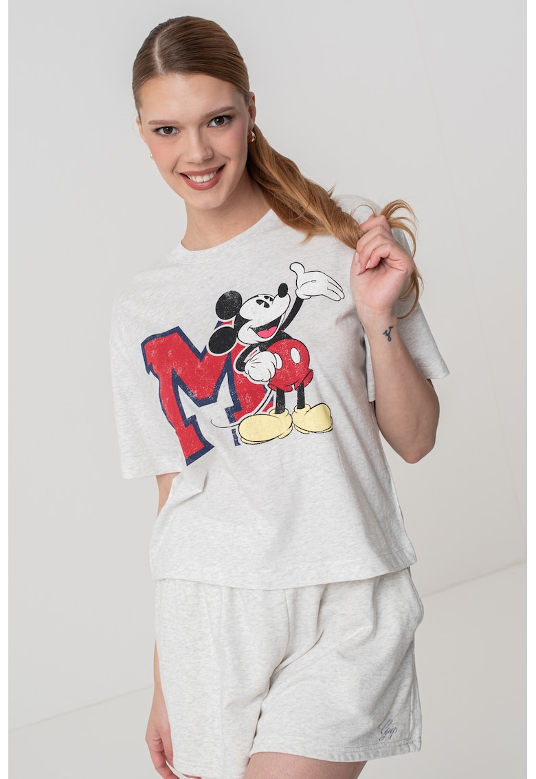Tricou de bumbac cu imprimeu Mickey Mouse