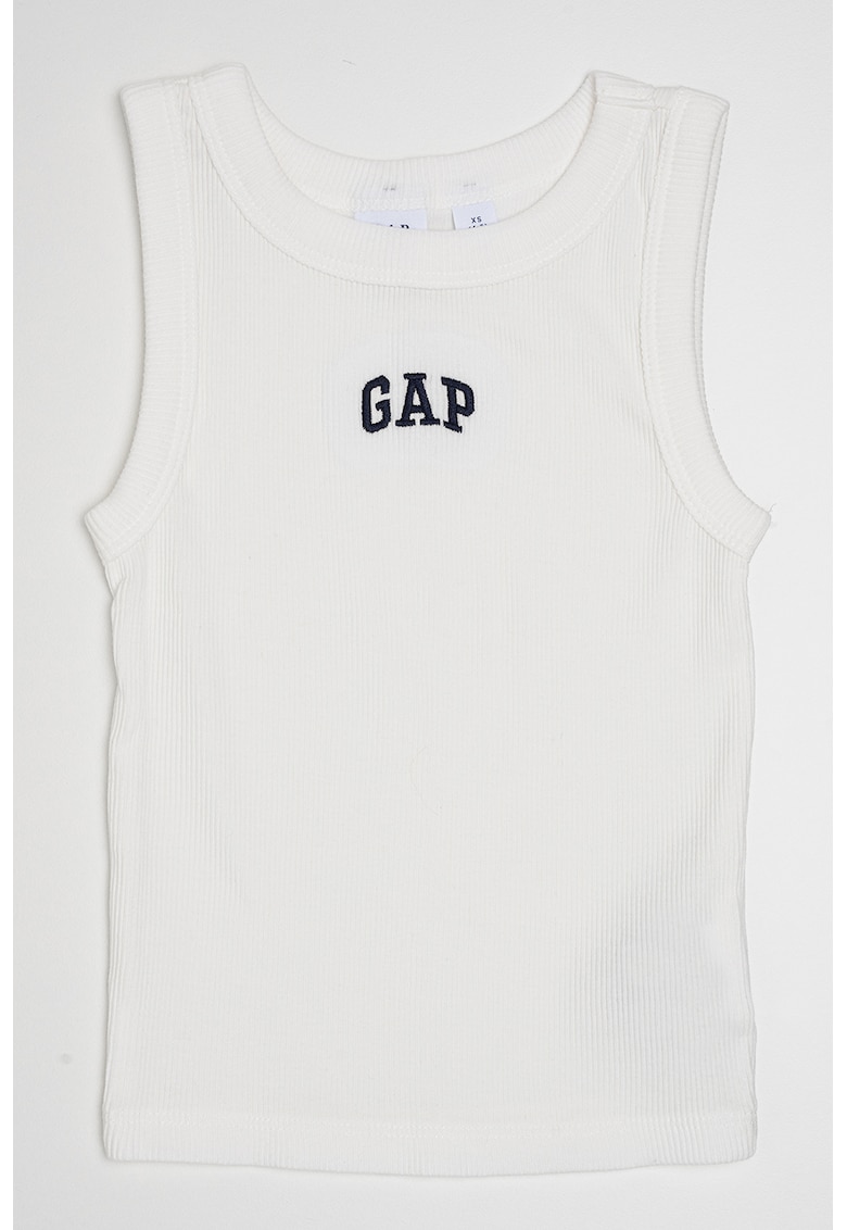 Top striat cu logo brodat