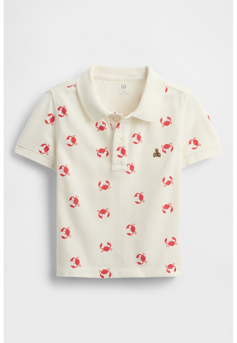 Tricou polo cu imprimeu - Rosu/Alb fildes