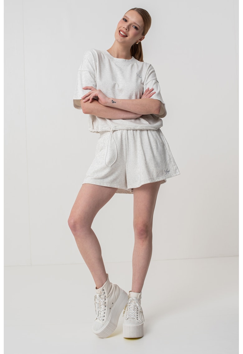 Tricou supradimensionat cu snur in talie