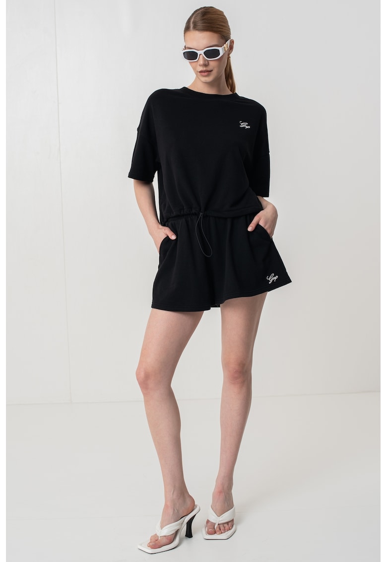 Tricou supradimensionat cu snur in talie