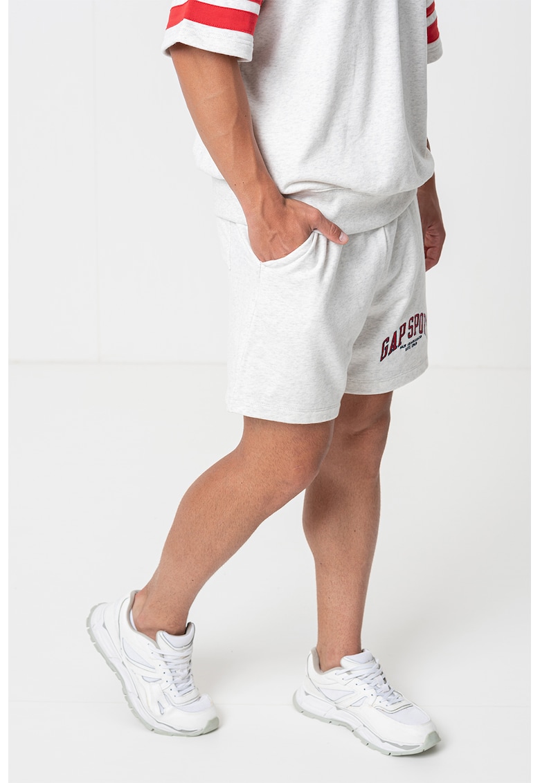 Bermude cu logo - Gri deschis melange