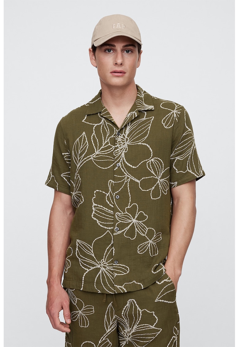Camasa cu maneci scurte si imprimeu floral