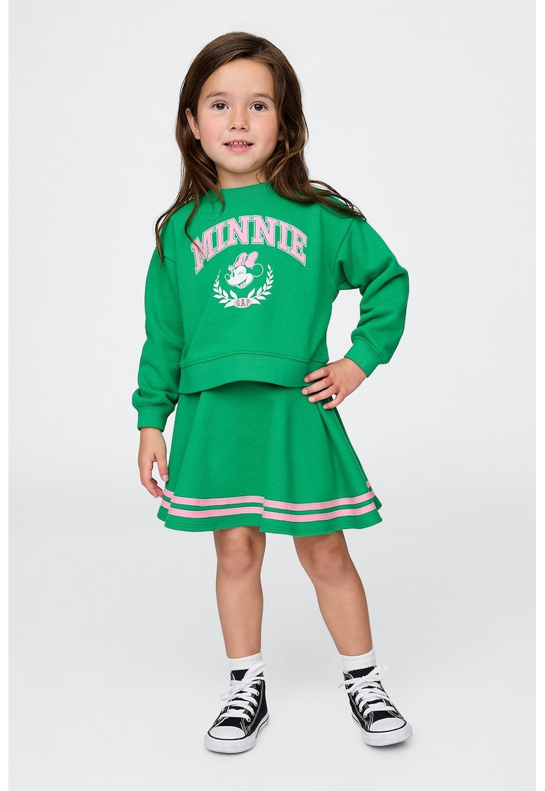 Set de bluza de trening cu imprimeu si fusta - 2 piese