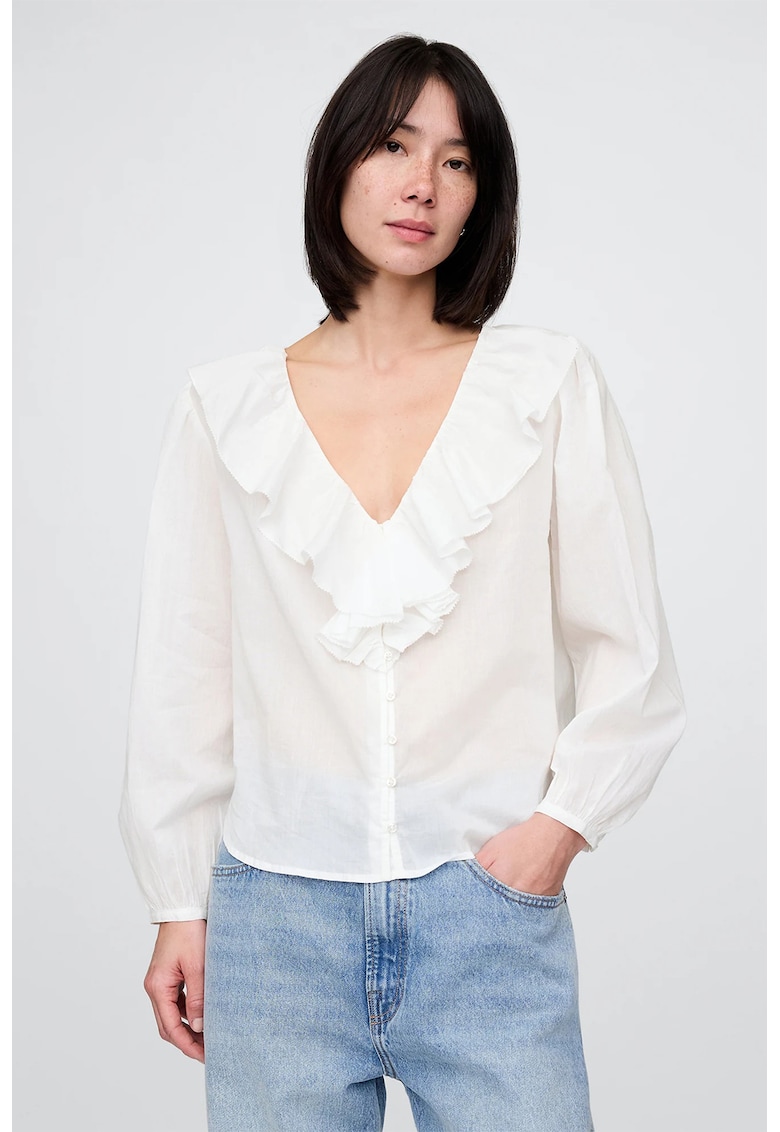 Bluza cu imprimeu si volane