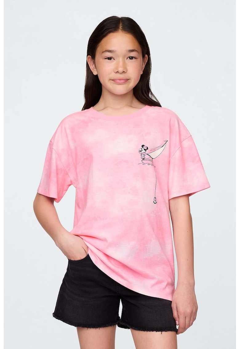 Tricou cu model tie-dye si imprimeu Minnie Mouse