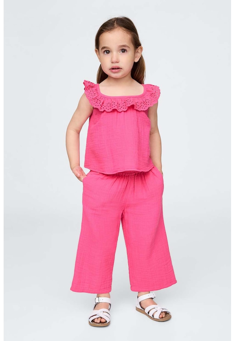Set de pantaloni si top de muselina - Fucsia