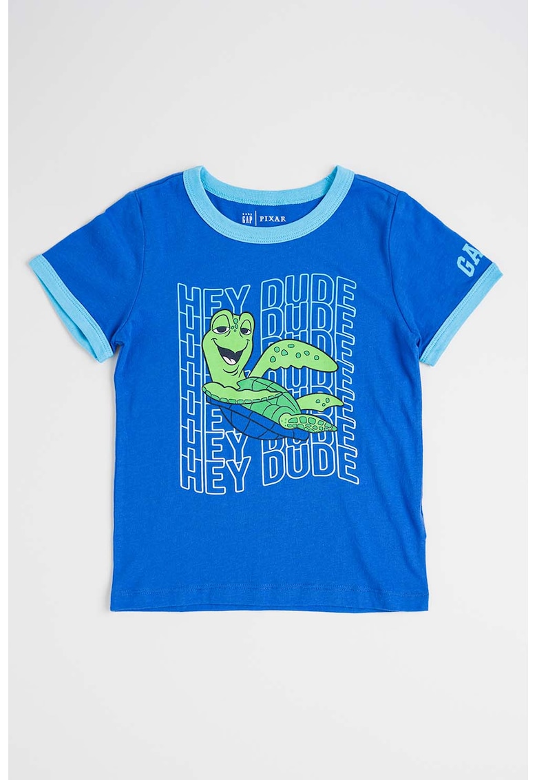 Tricou de bumbac cu detalii contrastante