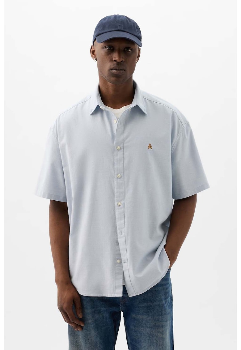 Camasa cu guler fixat cu nasturi - Albastru pastel