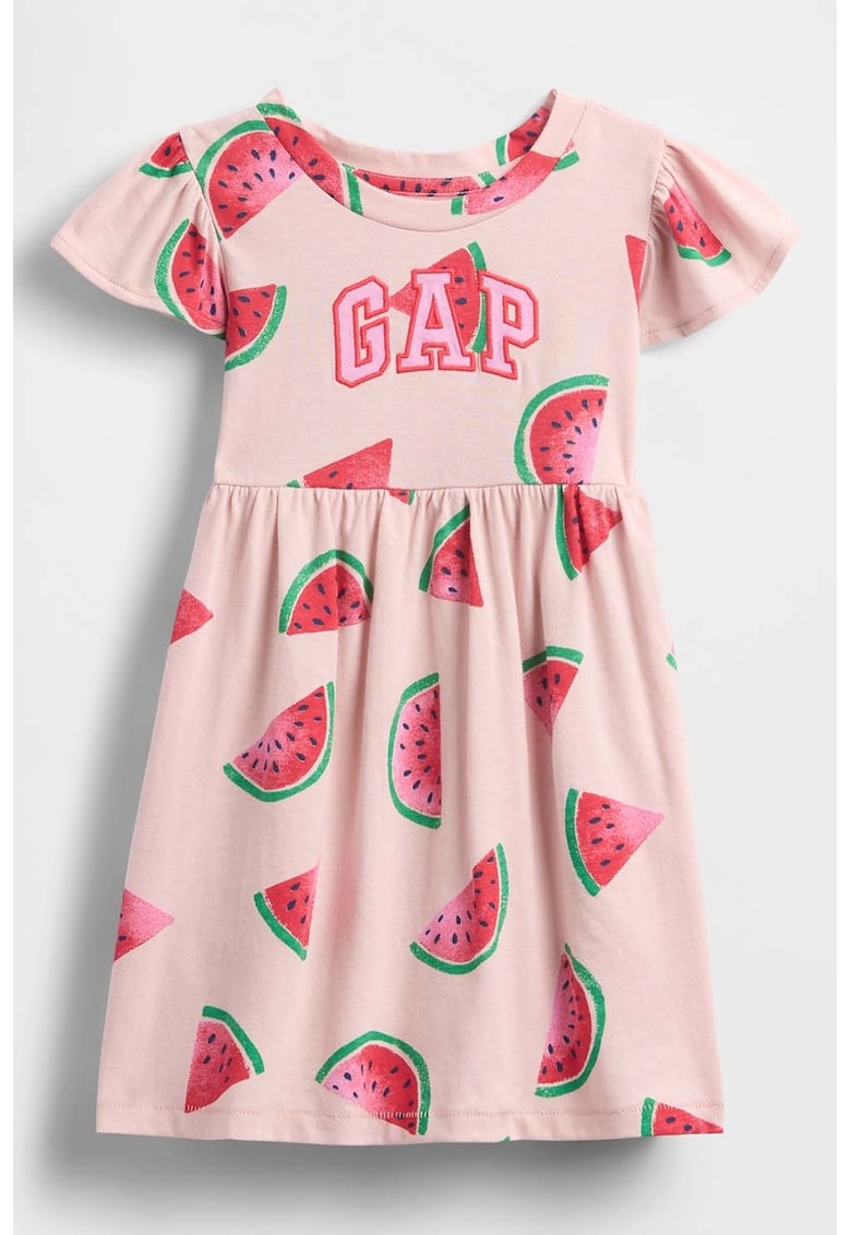 Rochie-tricou cu imprimeu cu fructe - Rosu/Verde/Roz