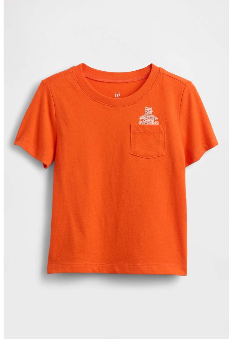 Tricou cu imprimeu pe partea din spate - Alb/Portocaliu mandarina
