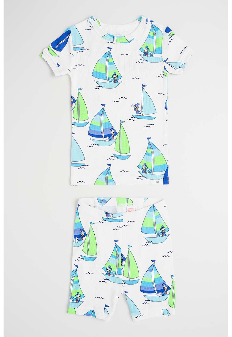 Pijama de bumbac organic cu pantaloni scurti