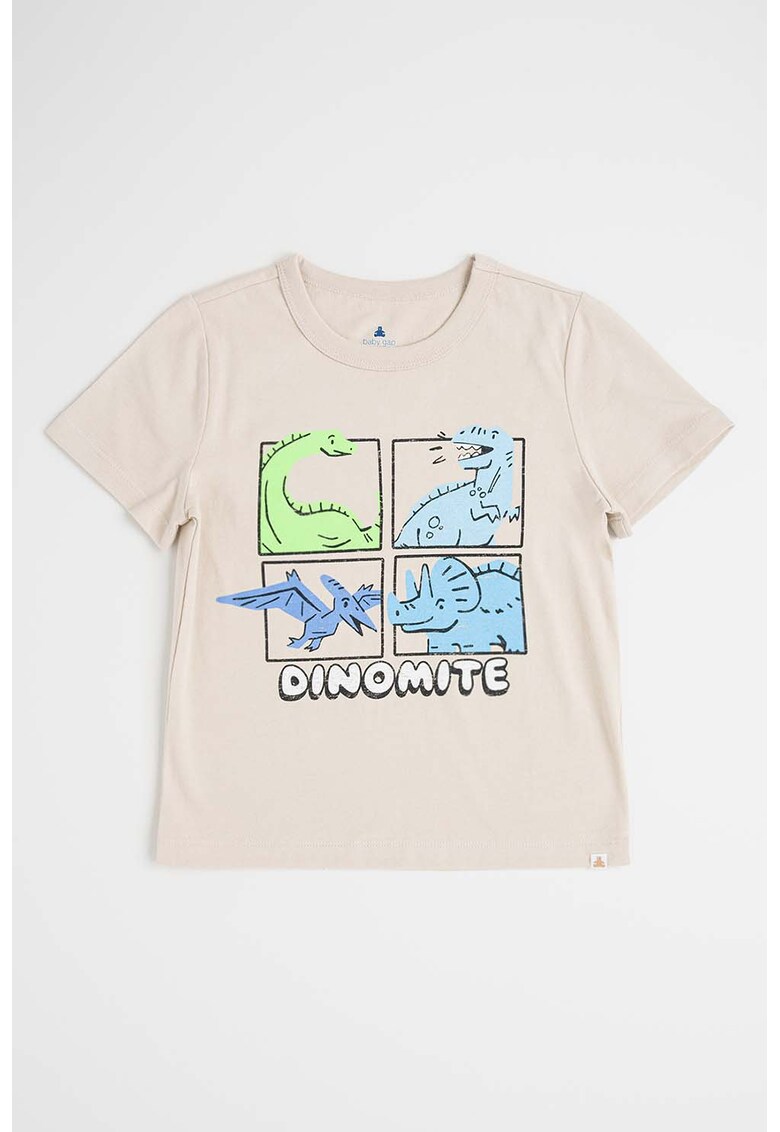 Tricou cu imprimeu grafic - Maro taupe