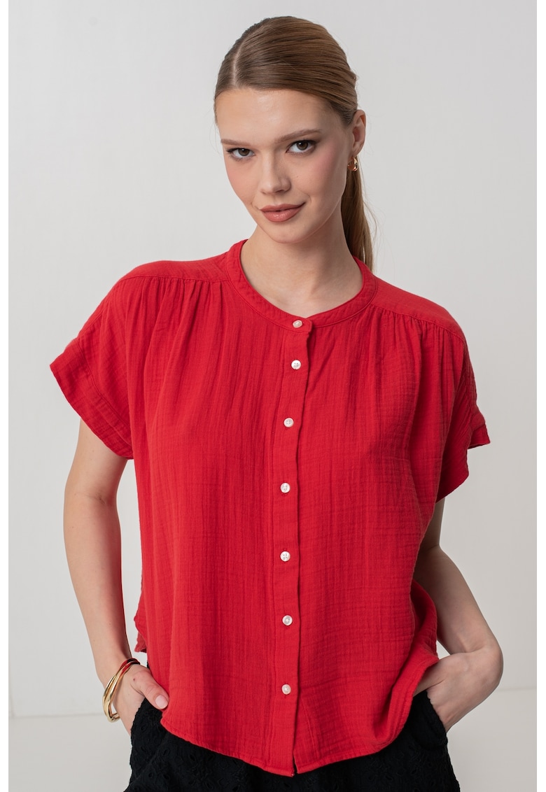 Camasa din bumbac cu maneci cazute