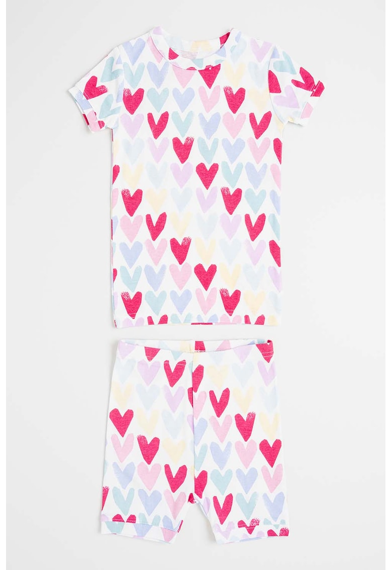 Pijama cu model si pantaloni scurti