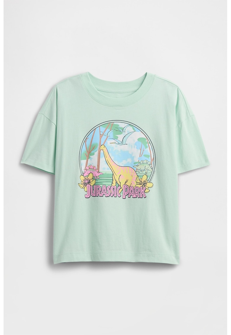 Tricou cu imprimeu cu desene - Galben/Verde pal/Roz