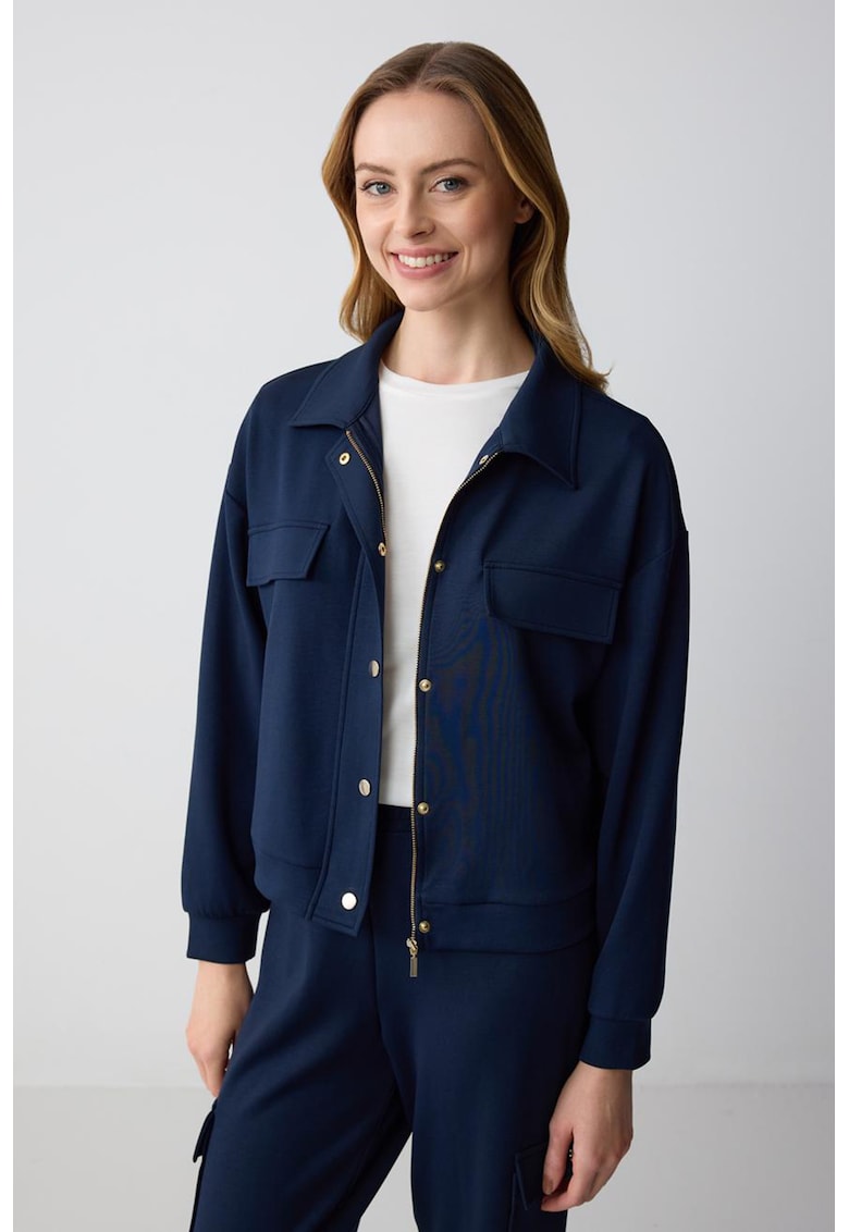 Jacheta din amestec de modal cu fermoar