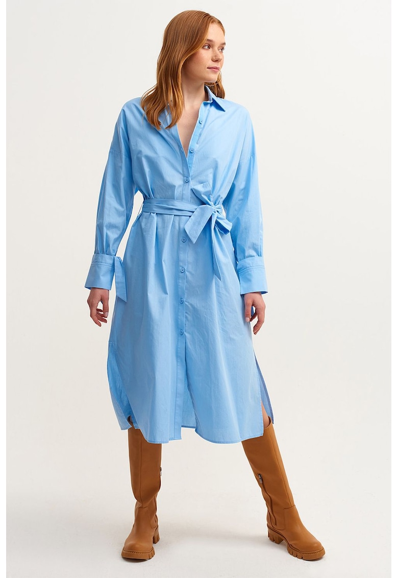 Rochie-camasa midi de bumbac