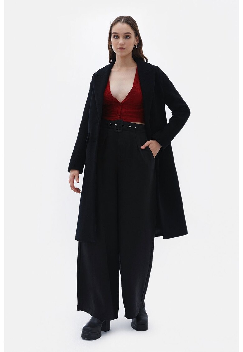 Pantaloni din amestec de lyocell cu croiala ampla