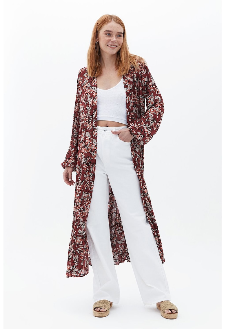 Rochie midi lejera cu model floral Rochie midi lejera cu model floral