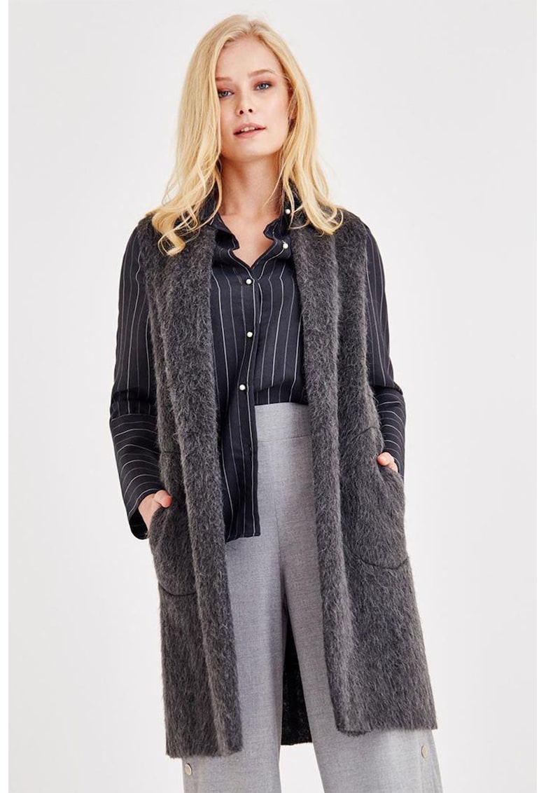 Vesta din amestec de lana cu buzunare laterale