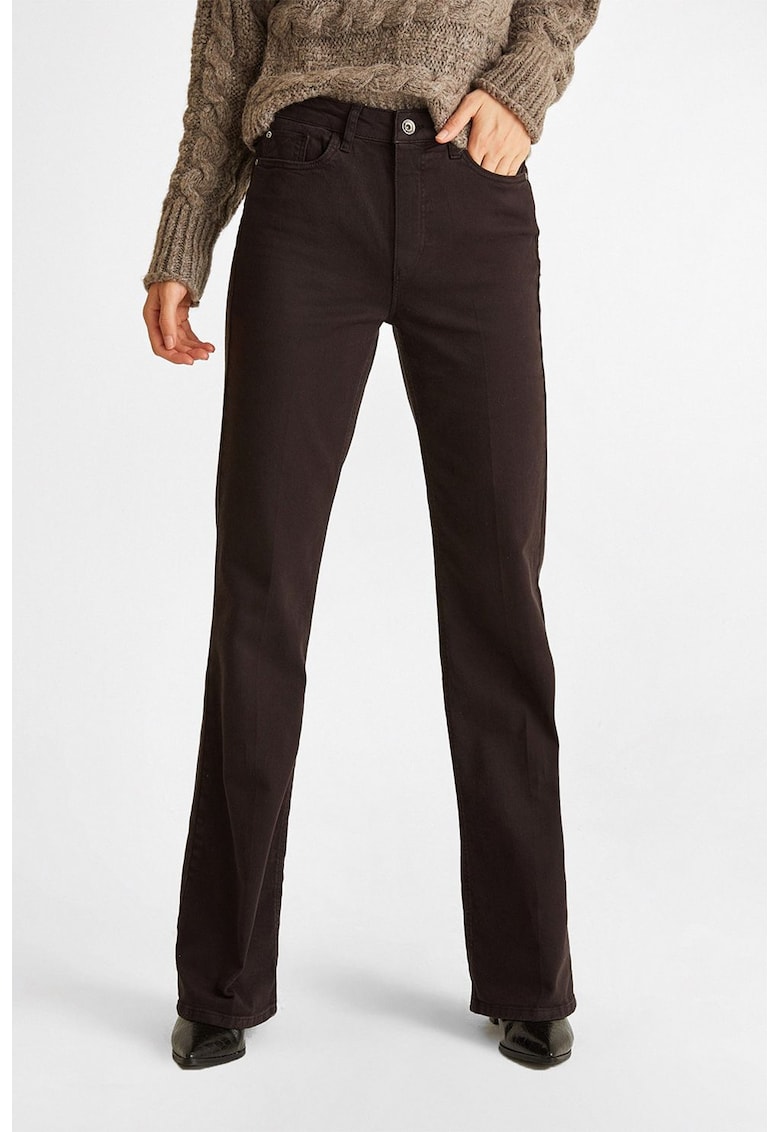 Pantaloni drepti cu talie medie