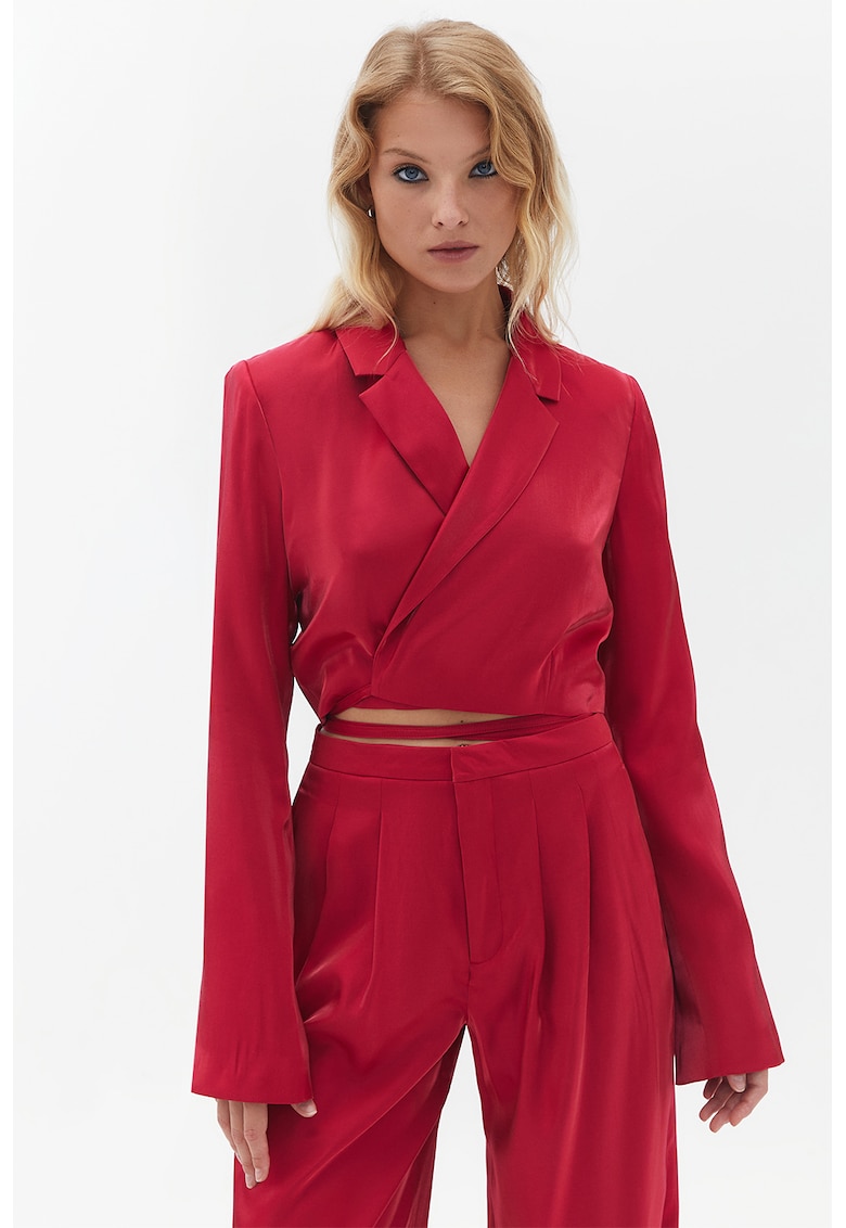 Sacou crop cu cordon