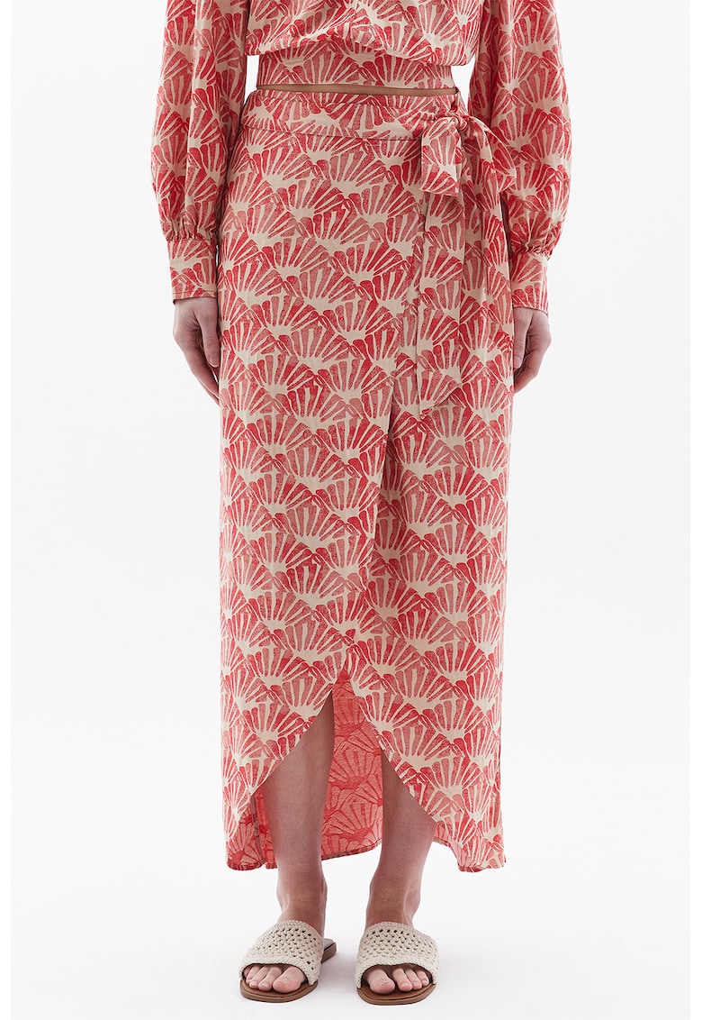 Fusta lunga cu model si slit frontal Fusta lunga cu model si slit frontal