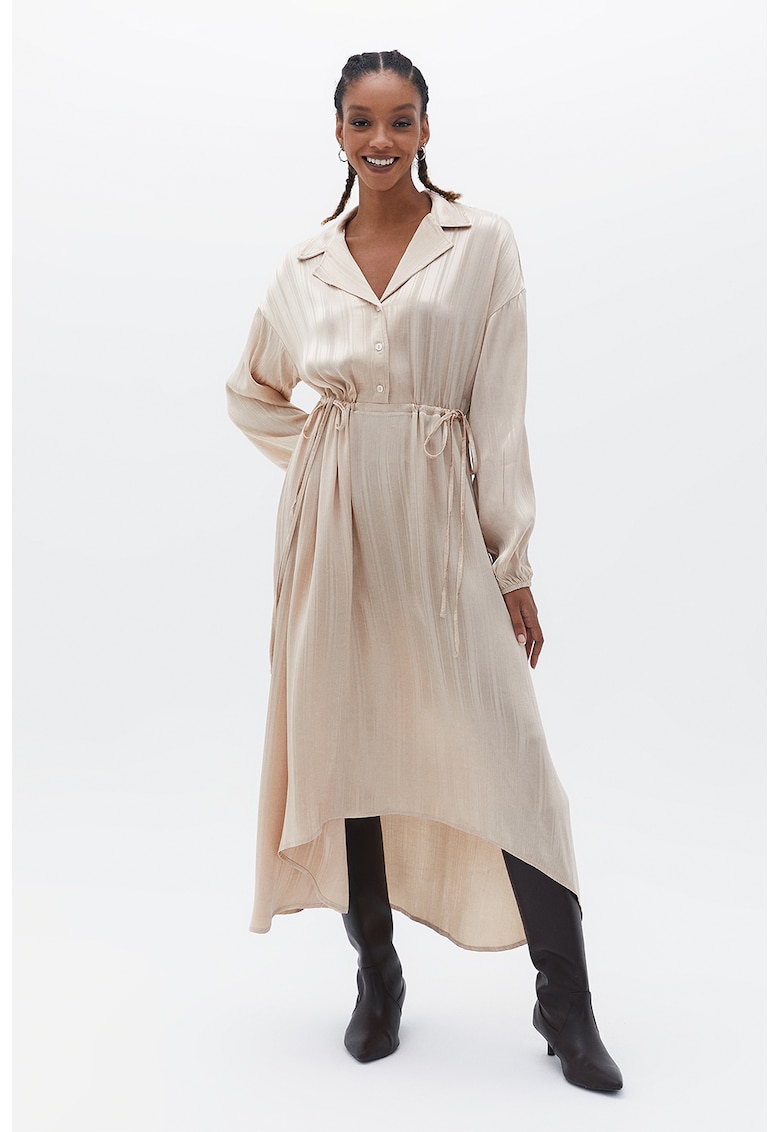 Rochie lunga asimetrica cu decolteu in V