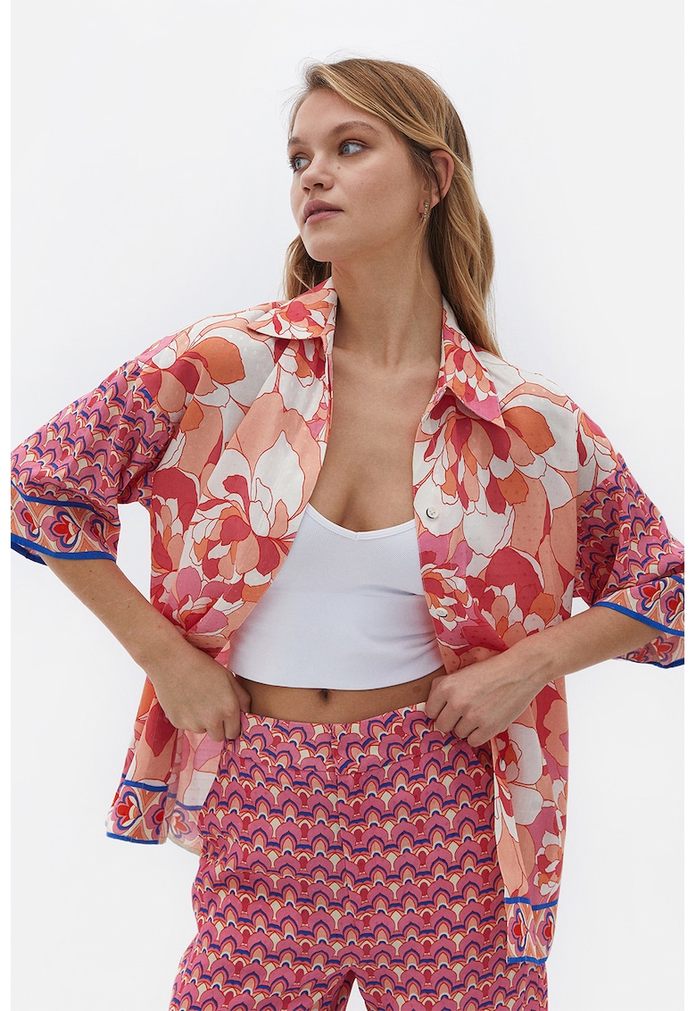 Camasa din viscoza cu imprimeu floral