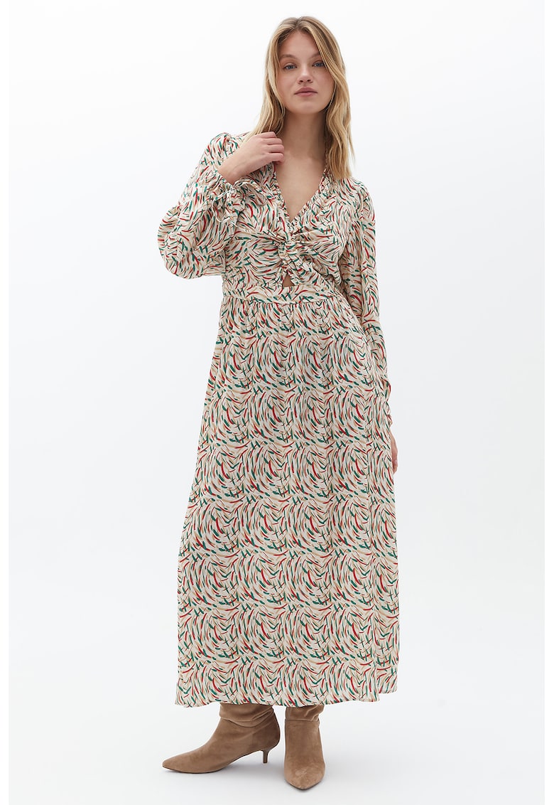 Rochie cu imprimeu si decolteu in V