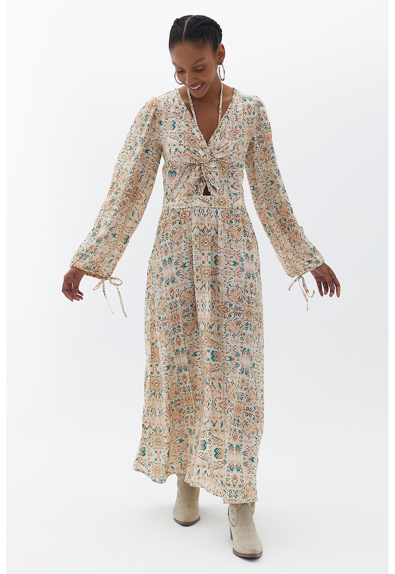 Rochie cu imprimeu si decolteu in V