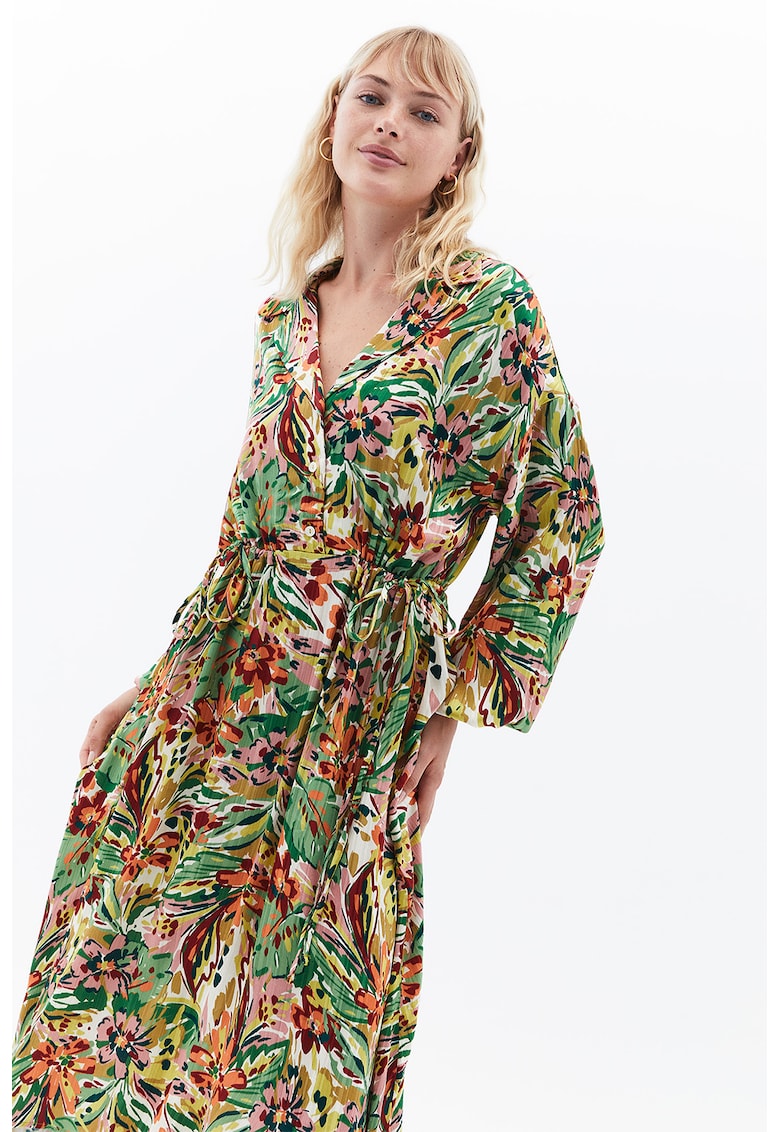 Rochie cu croiala in A si imprimeu