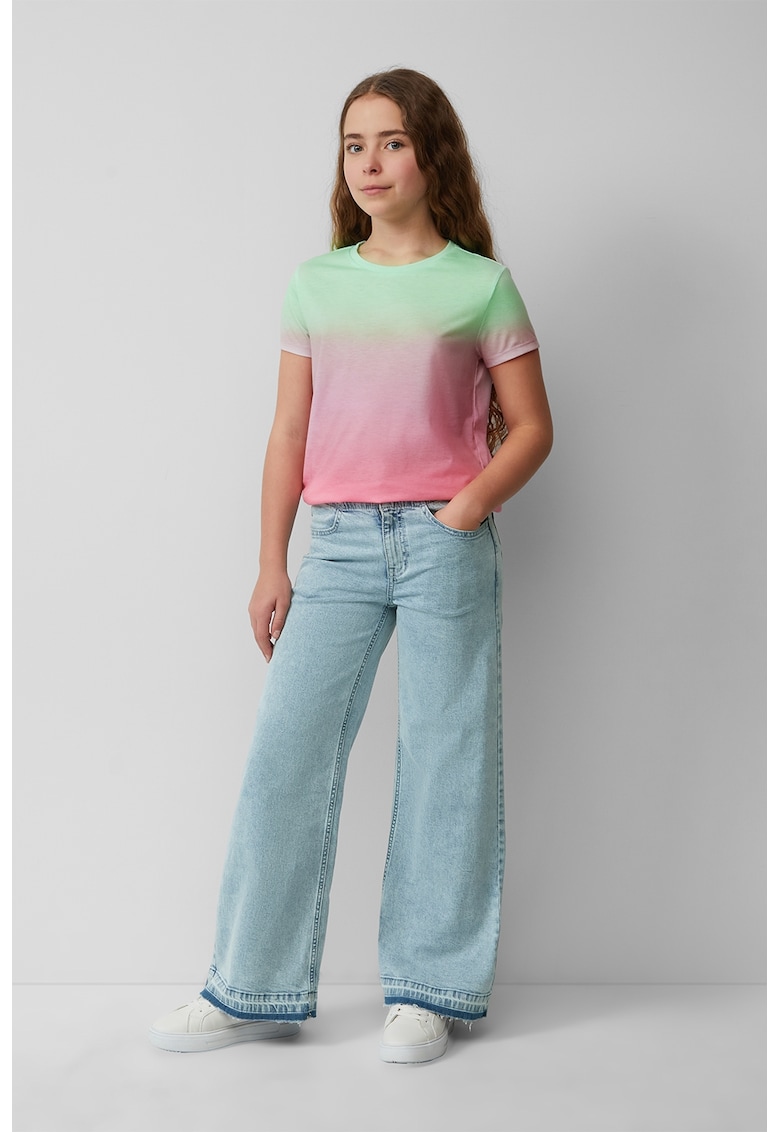 Tricou regular fit cu decolteu la baza gatului