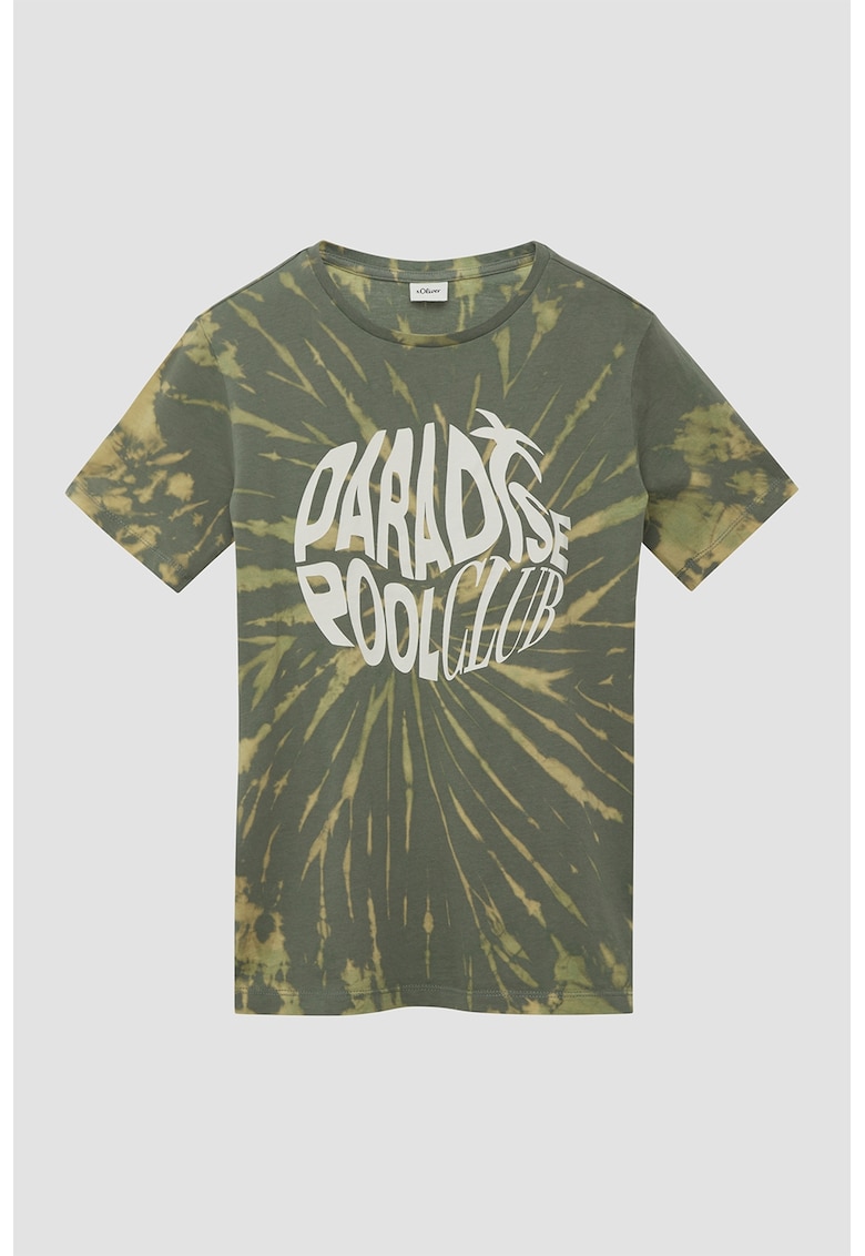 Tricou cu model tie-dye si text