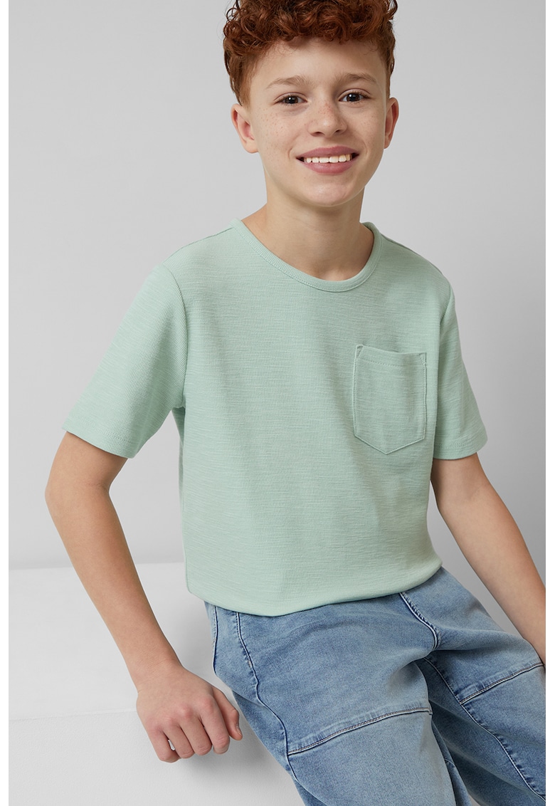 Tricou cu decolteu la baza gatului - Verde pal