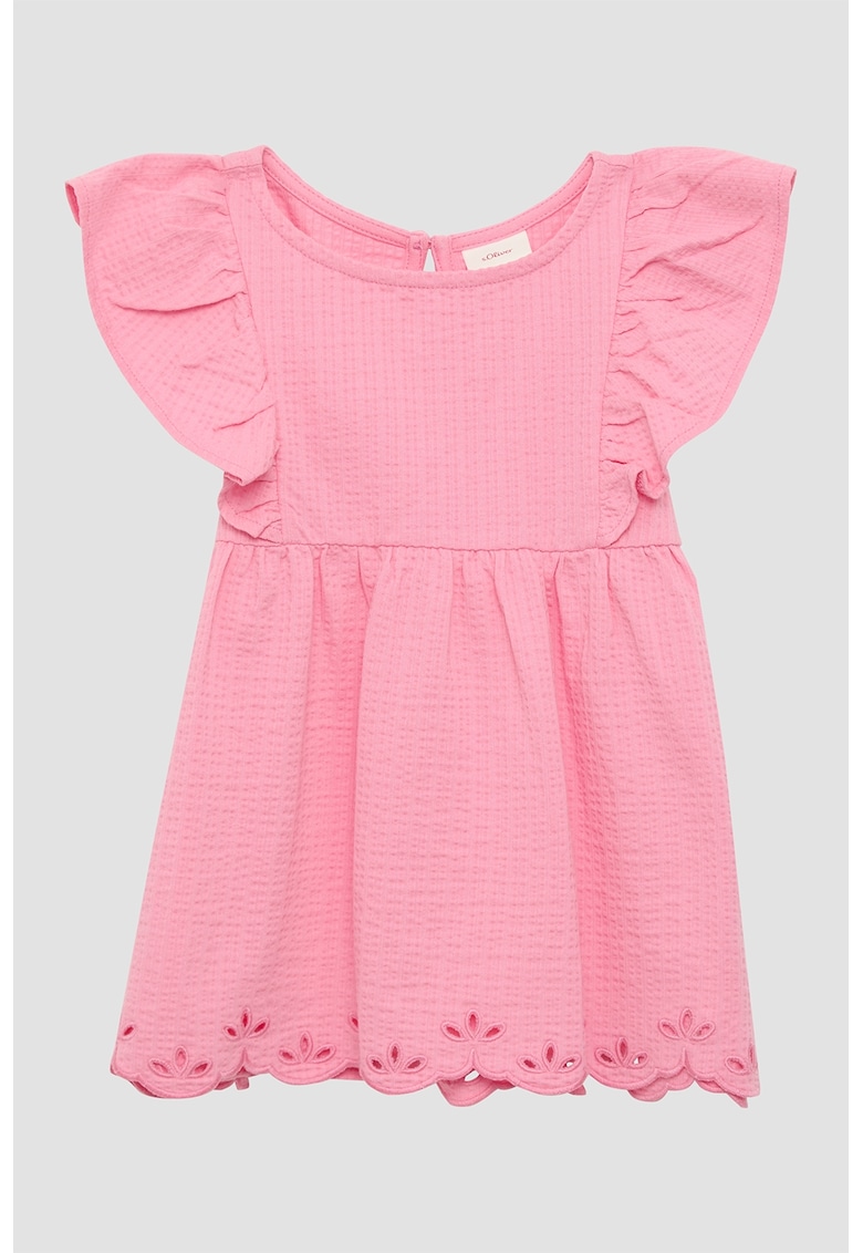 Tricou de bumbac cu decolteu la baza gatului