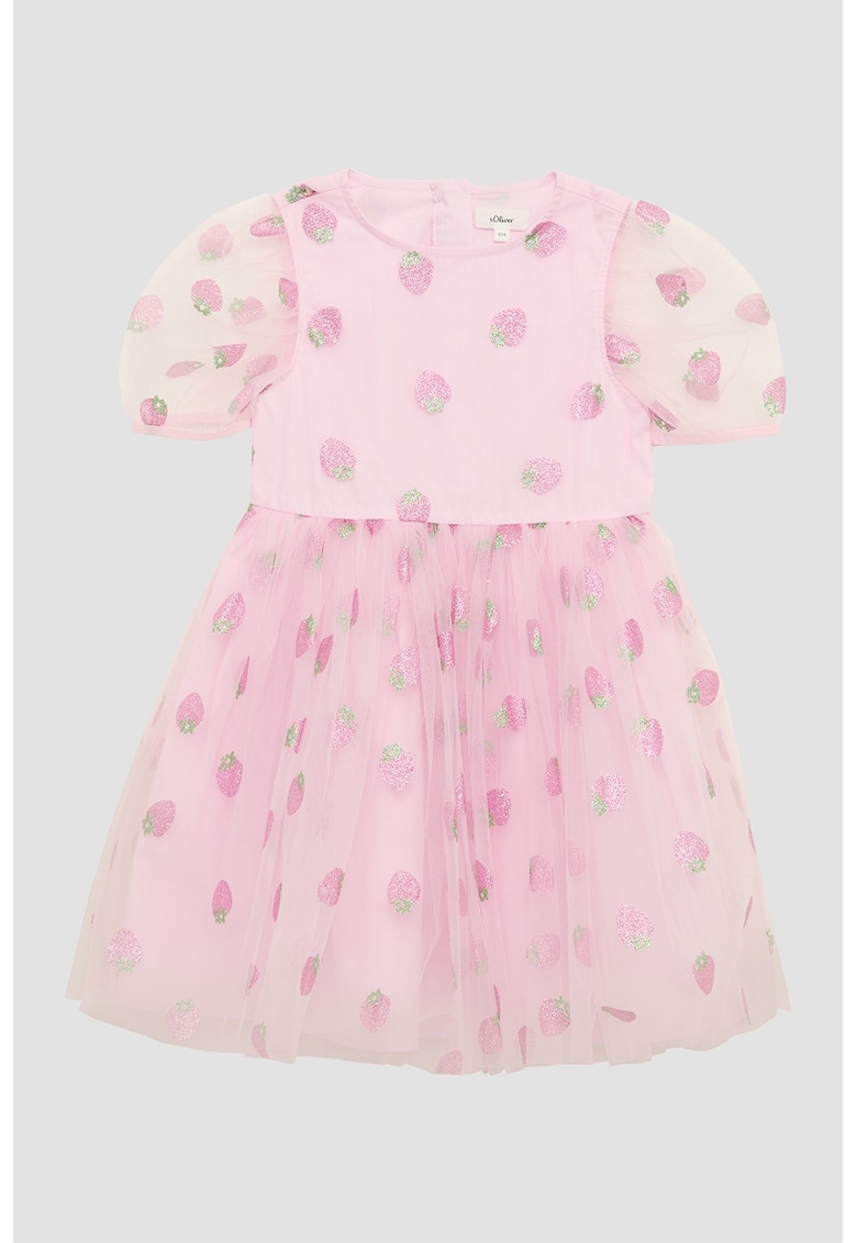 Rochie evazata cu model cu capsune