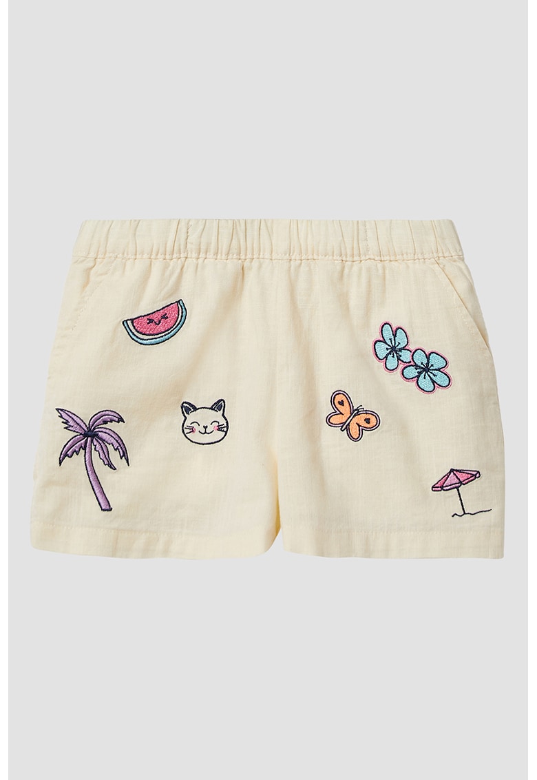 Pantaloni scurti din bumbac cu design tropical