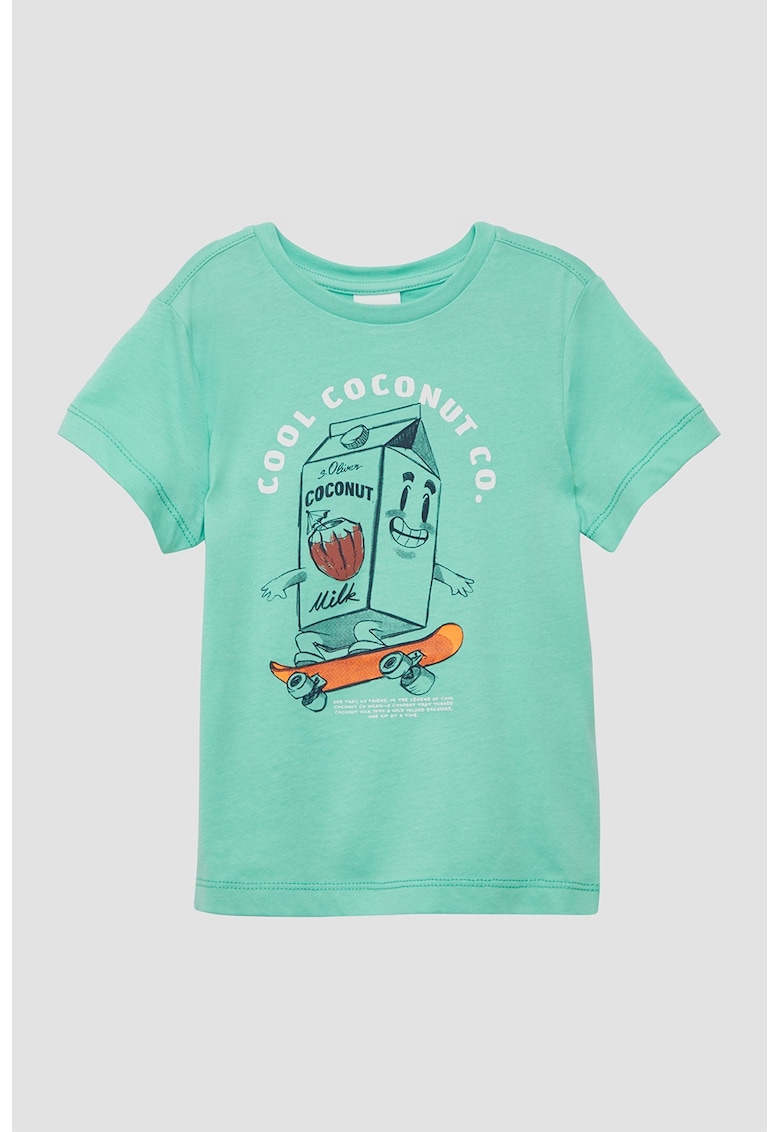 Tricou de bumbac cu imprimeu - Verde deschis