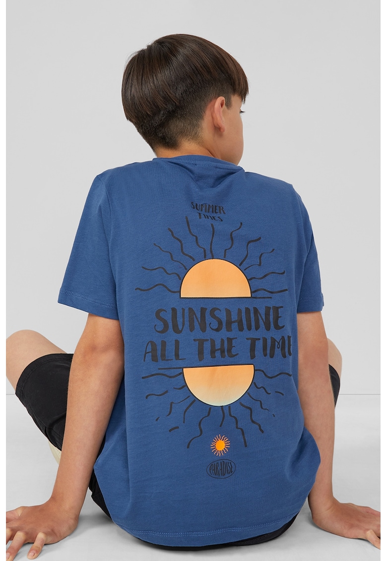 Tricou de bumbac cu imprimeu pe spate