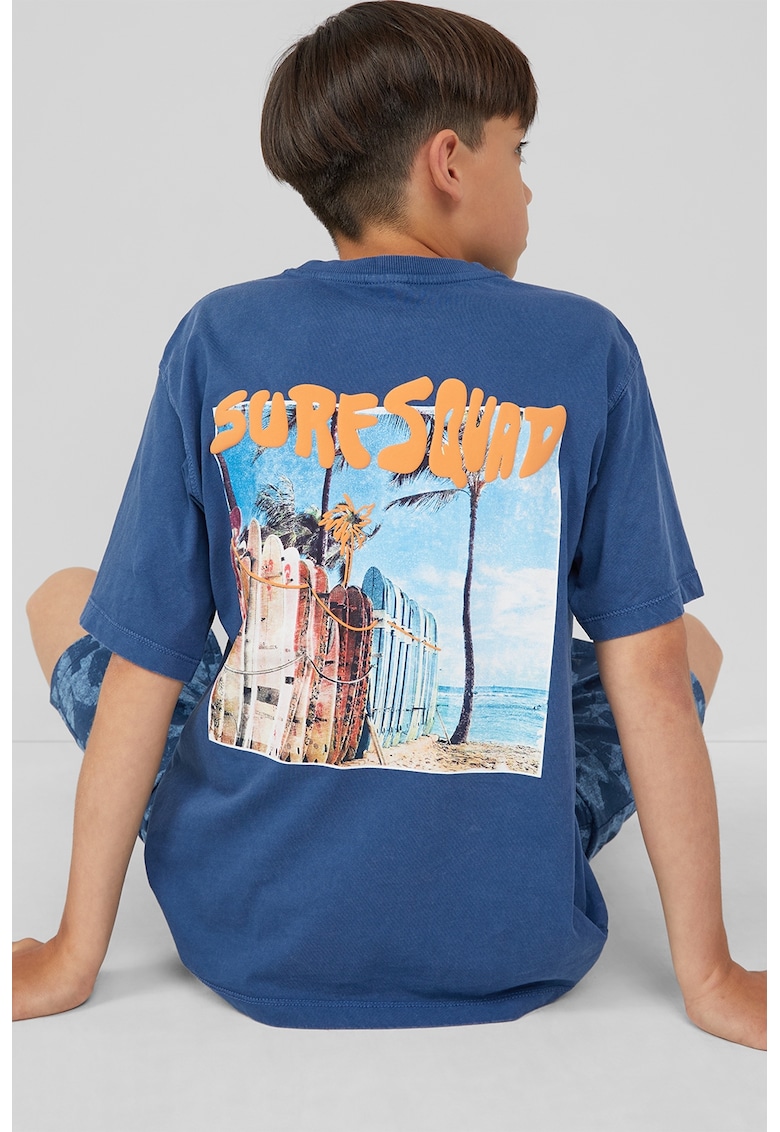 Tricou lejer cu imprimeu grafic pe spate