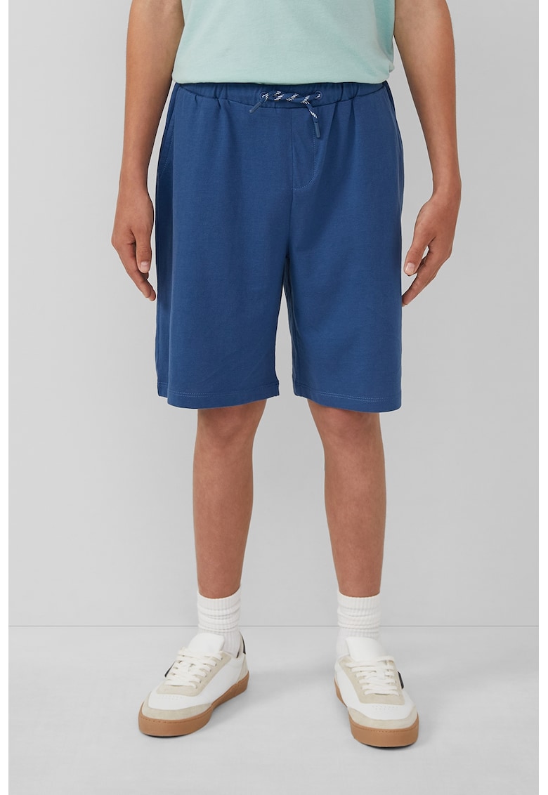 Bermude din amestec de bumbac cu snur in talie