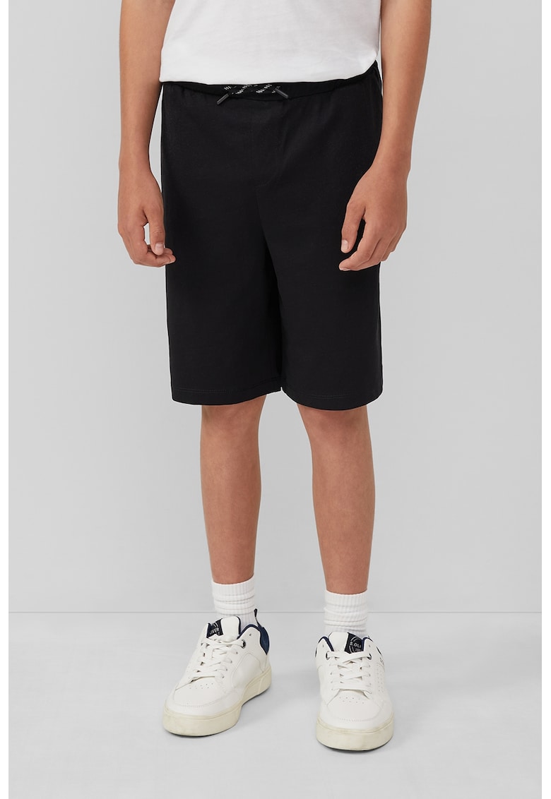 Bermude din amestec de bumbac cu snur in talie