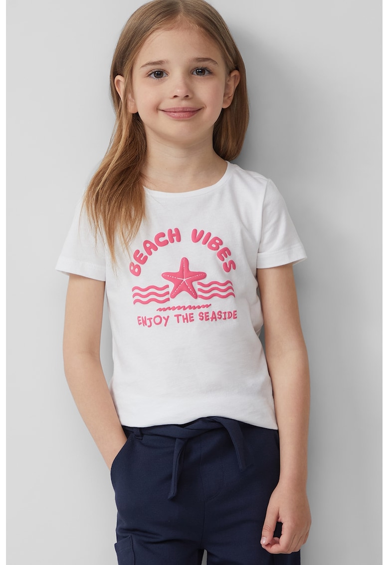 Tricou din bumbac cu imprimeu si decolteu rotund Tricou din bumbac cu imprimeu si decolteu rotund