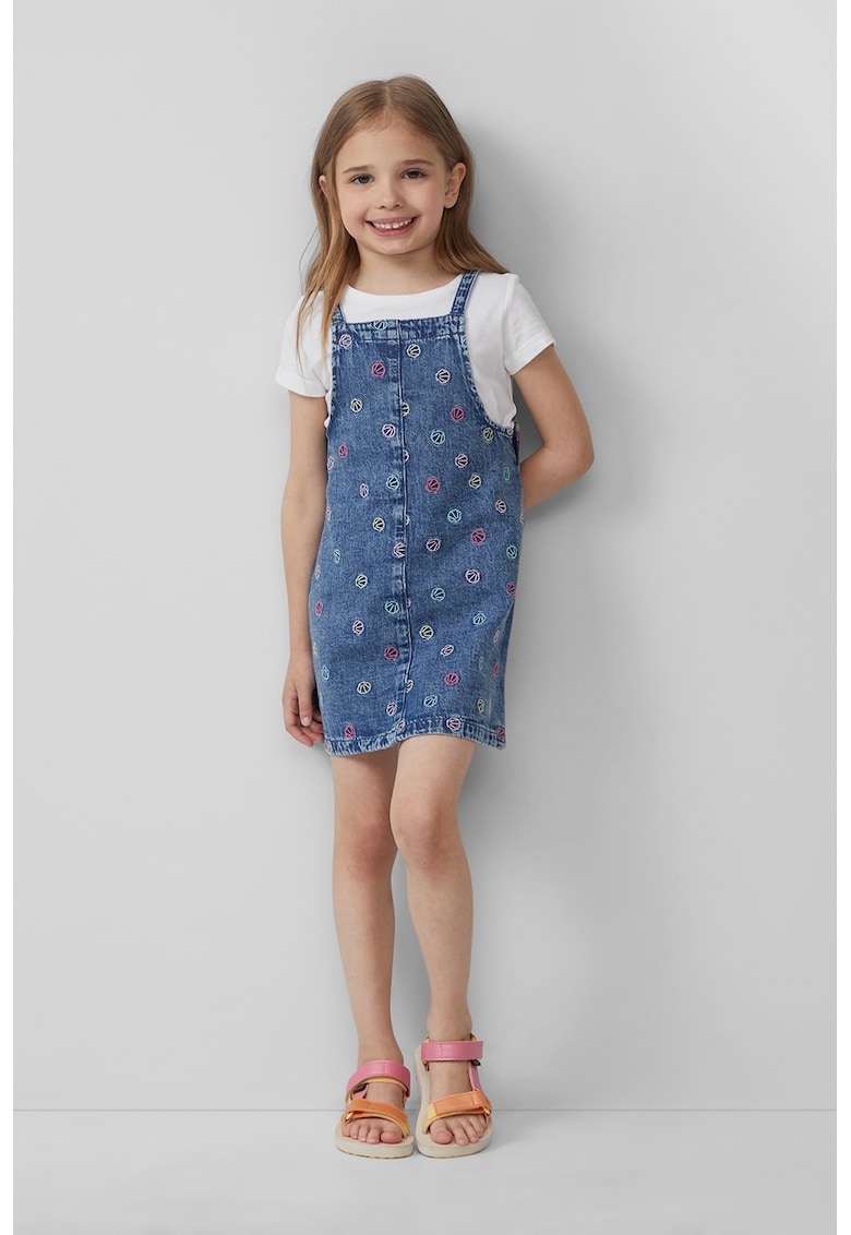 Sarafan din denim cu detalii brodate