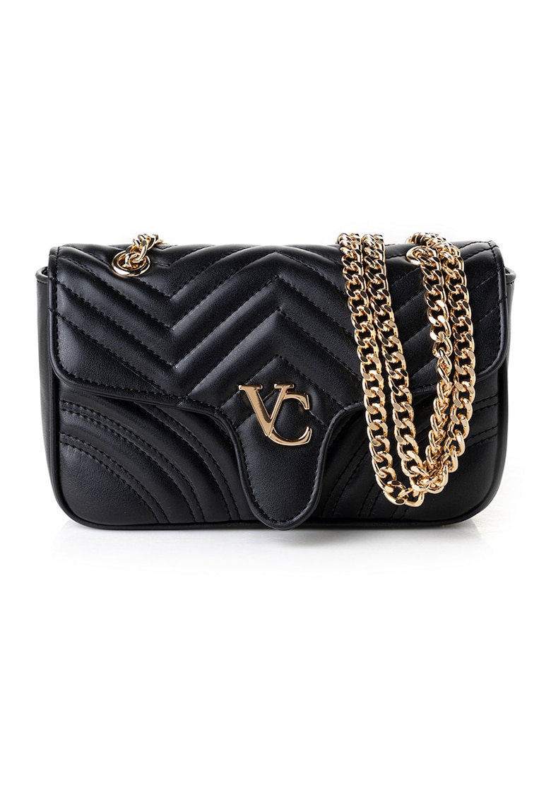 Geanta crossbody din piele ecologica cu logo - Negru